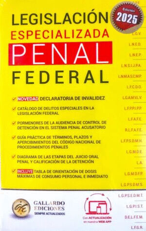 LEGISLACIÓN PENAL FEDERAL ESPECIALIZADA 2025