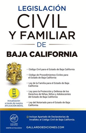 LEGISLACIÓN CIVIL Y FAMILIAR DE BAJA CALIFORNIA 2023