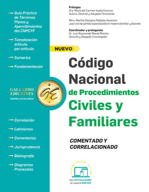 CÓDIGO NACIONAL DE PROCEDIMIENTOS CIVILES Y FAMILIARES. COMENTADO 2023