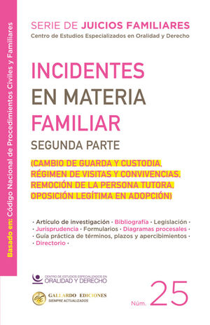 INCIDENTES EN MATERIA FAMILIAR. SEGUNDA PARTE