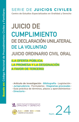 JUICIO DE CUMPLIMIENTO DE DECLARACION UNILATERAL DE LA VOLUNTAD