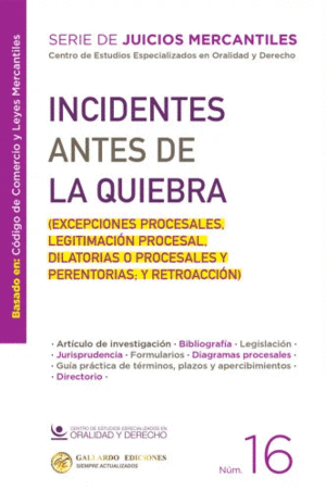 INCIDENTES ANTES DE LA QUIEBRA