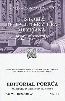 HISTORIA DE LA LITERATURA MEXICANA