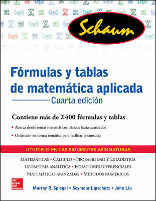 FORMULAS Y TABLAS DE MATEMATICAS APLICADA