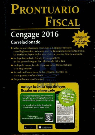 PRONTUARIO FISCAL CENGAGE 2016 CORRELACIONADO