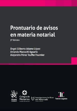 PRONTUARIO DE AVISOS EN MATERIA NOTARIAL