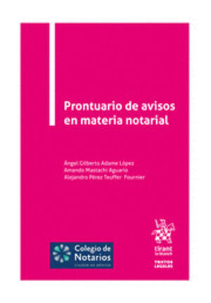 PRONTUARIO DE AVISOS EN MATERIA NOTARIAL