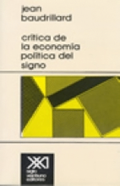 CRITICA DE LA ECONOMIA POLITICA DL SIGNO