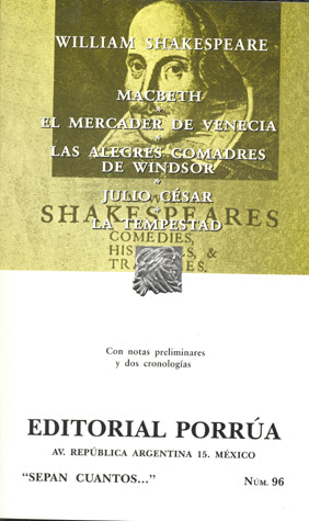 MACBETH / EL MERCADER DE VENECIA / LAS ALEGRES COMADRES DE WINDSOR / JULIO CESAR / LA TEMPESTAD (SEPAN CUANTOS 96)