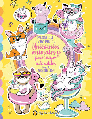 MEGALIBRO PARA PINTAR UNICORNIOS ANIMALES Y PERSONAJES ADORABLES